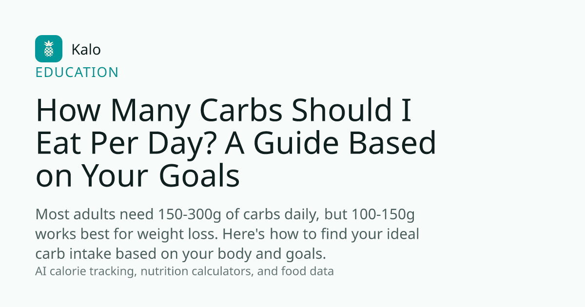 How Many Carbs Should I Eat Per Day? A Guide Based on Your Goals - Kalo ...