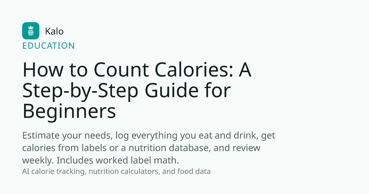 How to Count Calories: A Beginner's Guide That Actually Works - Kalo Blog