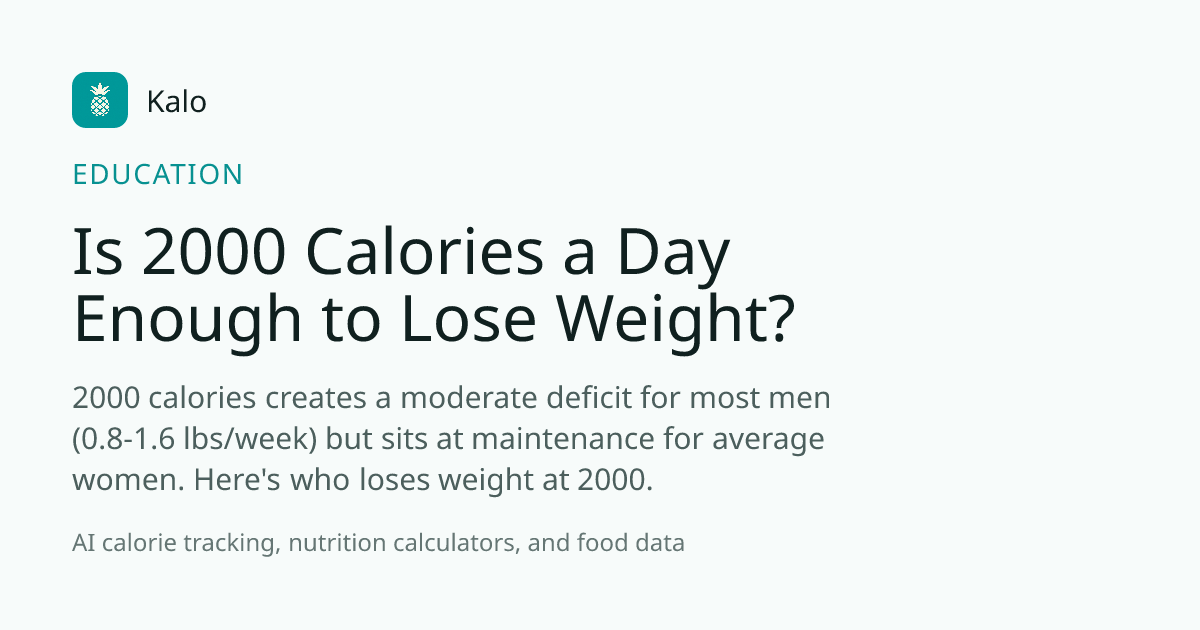 Is 2000 Calories a Day Enough to Lose Weight? - Kalo Blog