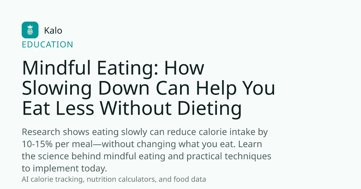Mindful Eating: How Slowing Down Can Help You Eat Less Without Dieting ...